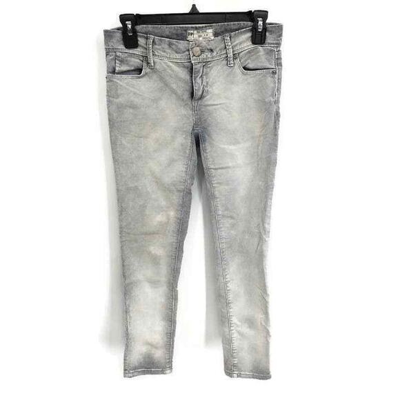 Free people bleachy corduroy pants in size 24. Gray Ankle Length Skinny - Picture 1 of 6